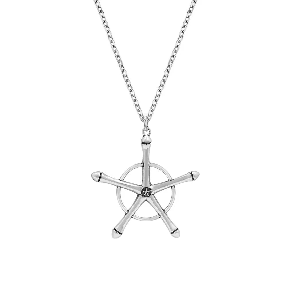 Uryuu Quincy Cross Pendant Necklace - Ichigo Soul Reaper Badge Necklace - Anime Cosplay Gifts for Fan Kids Girls Teens Women Men