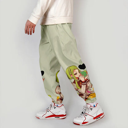 Youthful Casual Pants Workwear Anime Cosplay Clothes Straight Leg Nine Points Summer Polyester Fiber Micro Stretch Trendy Car...