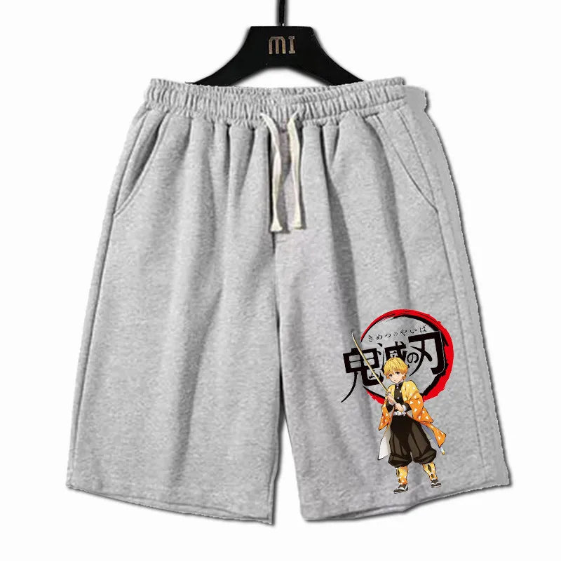 Demon Slayer Shorts Men's Summer Casual Lightweight Cotton Loose-Fitting Stylish All-Purpose Shorts for Women Breathable