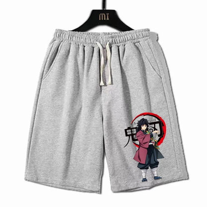 Demon Slayer Shorts Men's Summer Casual Lightweight Cotton Loose-Fitting Stylish All-Purpose Shorts for Women Breathable