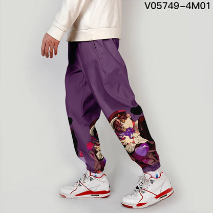 Youthful Casual Pants Workwear Anime Cosplay Clothes Straight Leg Nine Points Summer Polyester Fiber Micro Stretch Trendy Car...